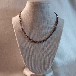 Vintage Artisan  Crafted Sterling Silver & Leather Necklace